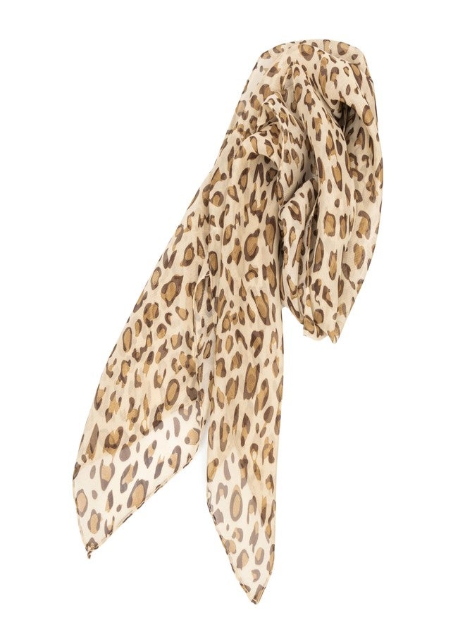 OVOY Women Leopard Scarf Lightweight Chiffon Square Scarf for Spring Summer Season Neck Scarves Leopard Accessory for Women - Image 3